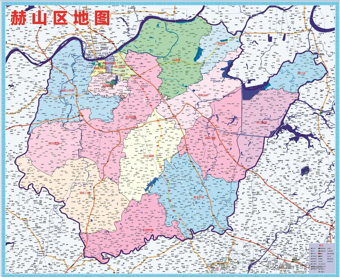 2020湖南省益阳市赫山区百度版地图乡镇村落公路交通行政90x110cm