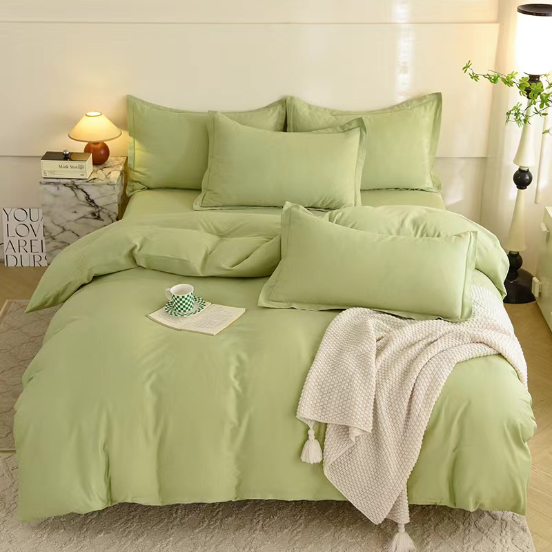 纯色全棉四件套1.6x1.8x2.0x2.1x2.2x2.3x2.4被套纯棉三件套定做