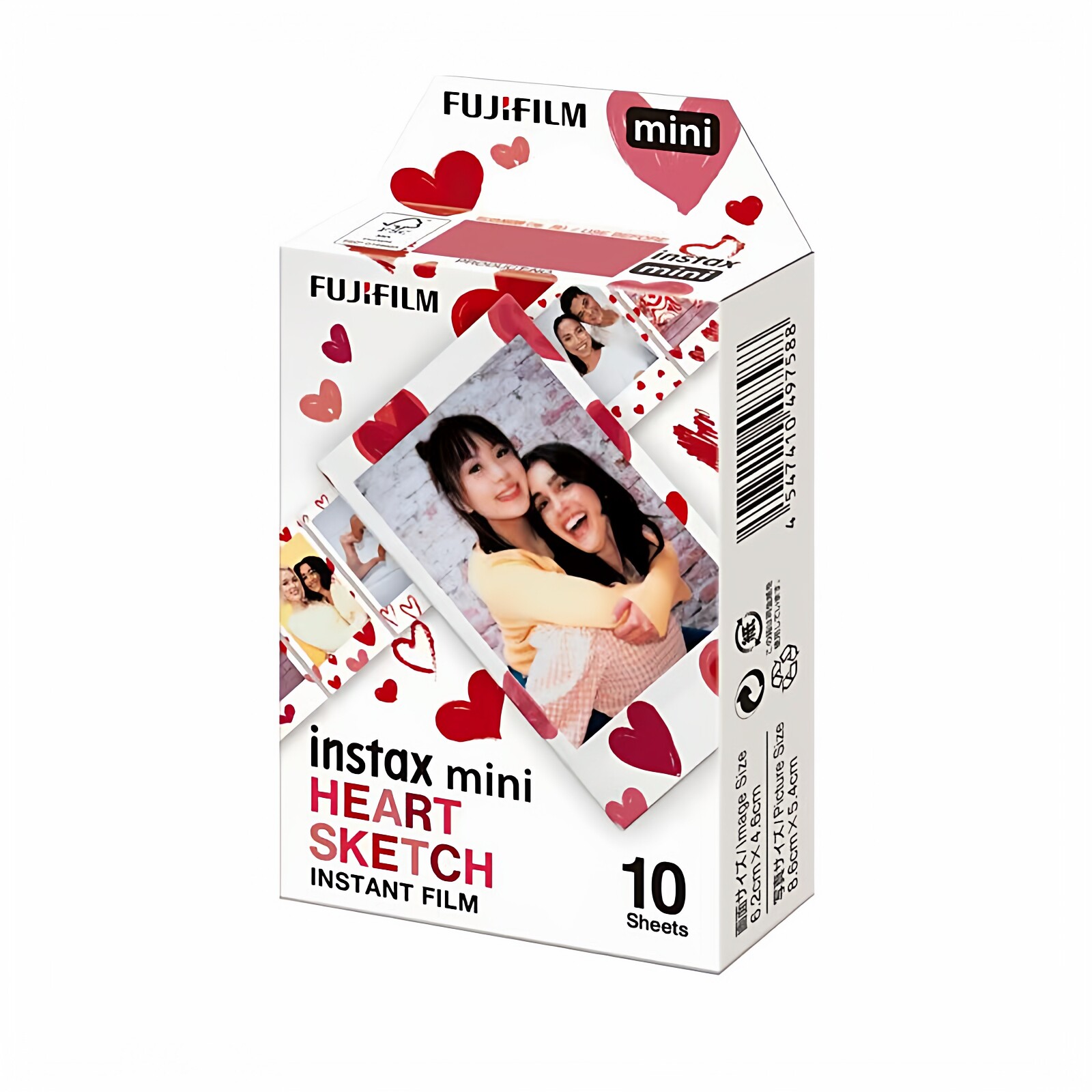 富士instax mini拍立得 照片纸彩虹一次成像相纸10张装 快显胶片