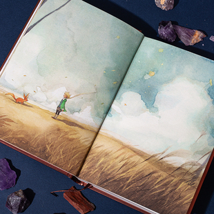全彩页插画本 小王子手账本彩页日记本文艺精致笔记本子 盖章本子