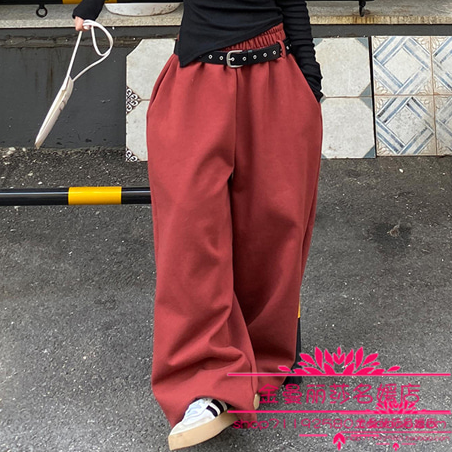韩国官网正品代购2026年早春新款气质大长腿时尚松紧腰百搭休闲裤