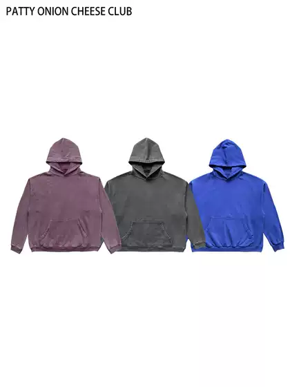 Erd Short Wide-Fit Hooded Washed Sweatshirt 500g