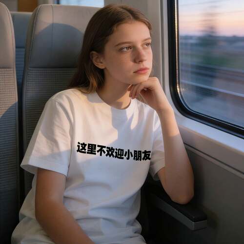 这里不欢迎小朋友纯棉短袖T恤