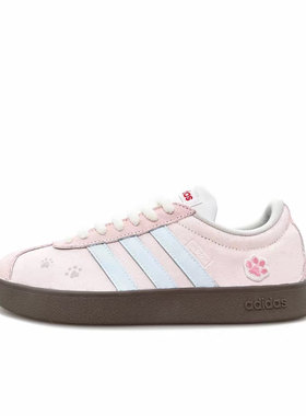 【定制球鞋adidas neo VL Court Lifestyle樱粉猫爪低帮板鞋秒发