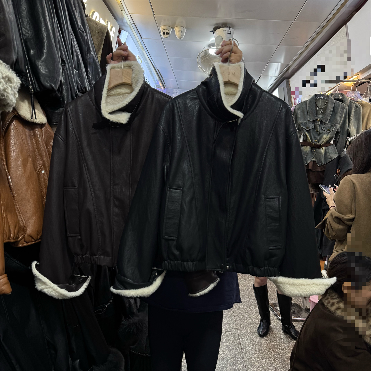 复古美拉德加绒加厚立领短款皮衣外套女2025冬韩版美式机车夹克潮