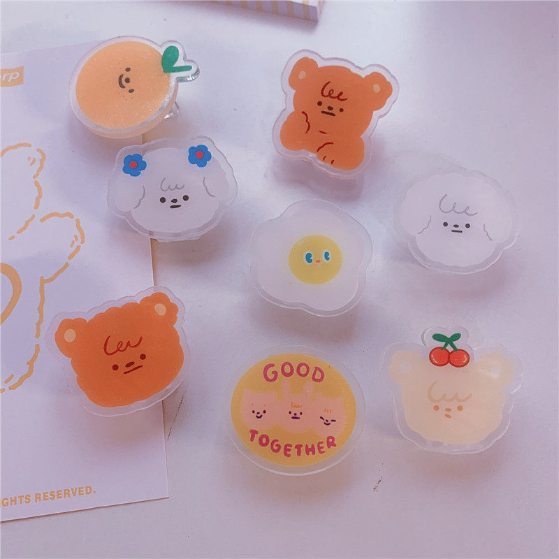 可爱卡通亚克力文件夹塑料夹留言夹便签夹单面图案透明收纳小夹子