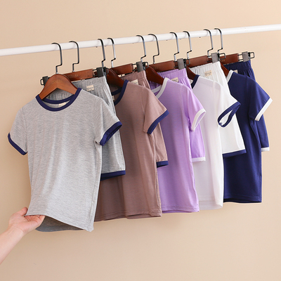 儿童薄短袖t恤短裤睡衣套装中裤