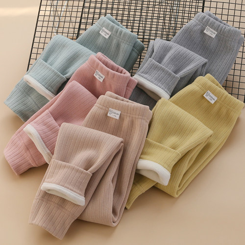 冬款加厚弹力德绒保暖裤无骨