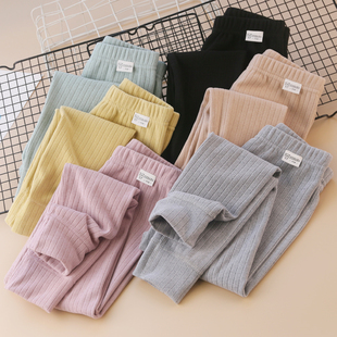 儿童磨毛保暖德绒无骨打底裤冬中大童棉毛裤秋裤男女童家居服睡裤