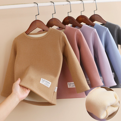 儿童加绒加厚保暖上衣