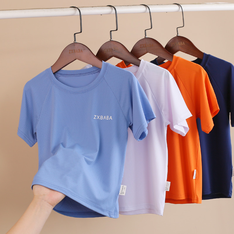 儿童速干网眼透气孔短袖T恤