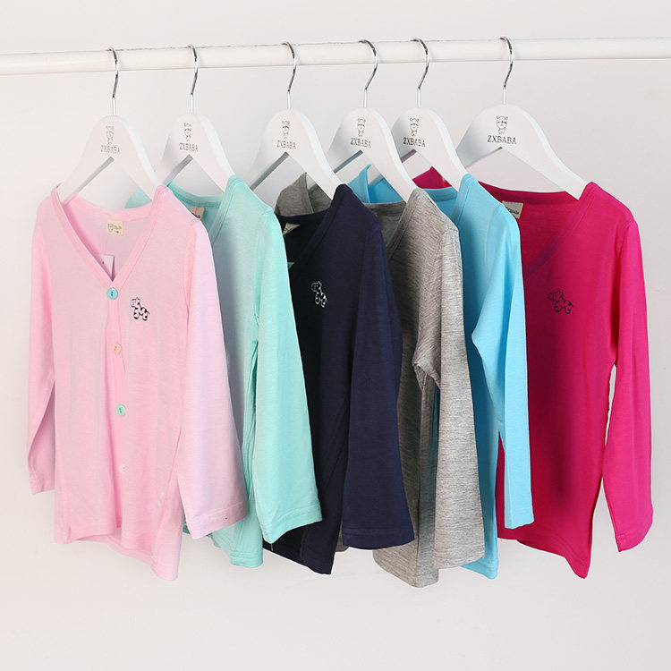 어린이 모달 자외선 차단 카디건 23 봄 여름 소년과 소녀를 위한 긴팔 V 넥 모기 방지 재킷  용 야외 피부 의류