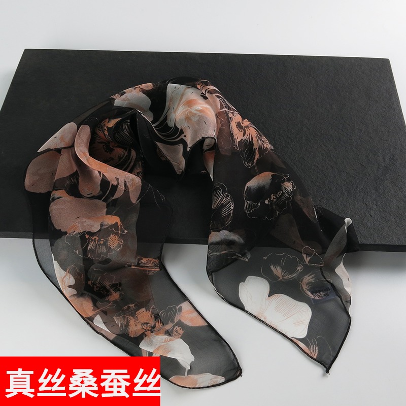 【清仓微瑕】妈妈小方巾丝巾系脖春秋夏天时尚桑蚕丝100%真丝围巾