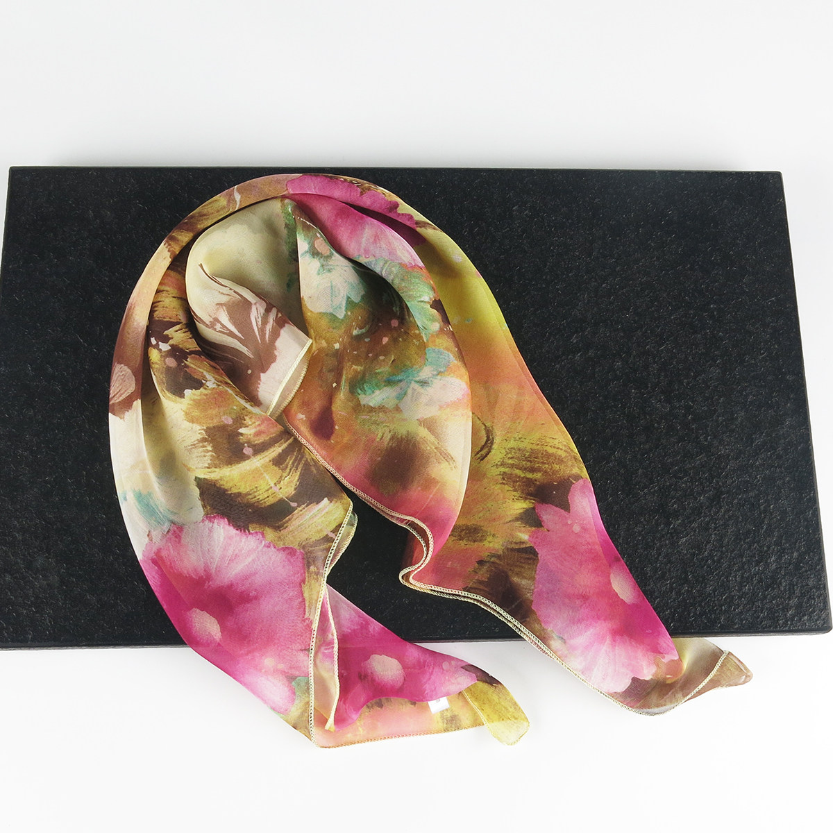 【清仓轻微瑕疵】花色小方巾丝巾彩色高档百搭100%桑蚕丝真丝围巾