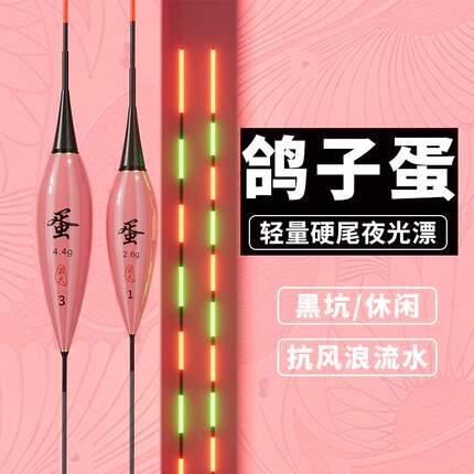 鸽子蛋日夜两用夜光漂抗风浪黑坑野钓行程电子浮漂细尾高灵敏鱼漂