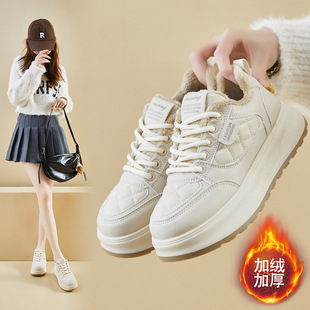 鞋子女2025新款加绒爆款初中生运动鞋高颜值保暖板鞋少女百搭女鞋