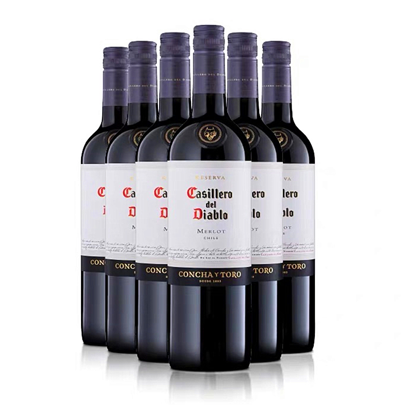干露 红魔鬼梅洛红葡萄酒Casillero Del Diablo Merlot 750mlx6瓶