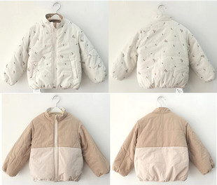 外贸日系女童双面穿保暖外套 出口日本 服装领域30年