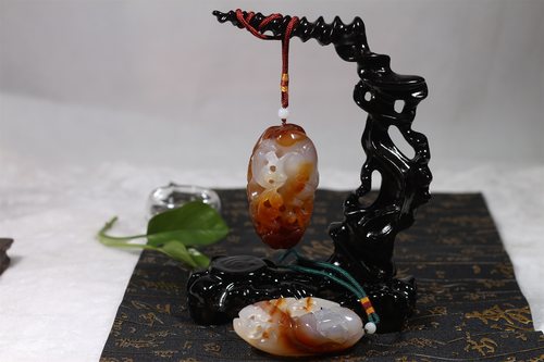 天然玛瑙玉石大号成人手把玩摆件水晶礼品套装商务馈赠收藏送长辈