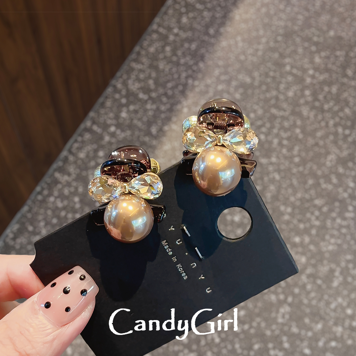 韩版新款可爱小号发夹水晶