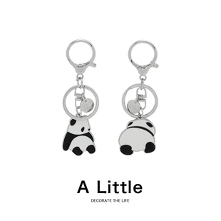 饰 Little熊猫男女可爱创意金属钥匙扣情侣包包挂件汽车钥匙链装