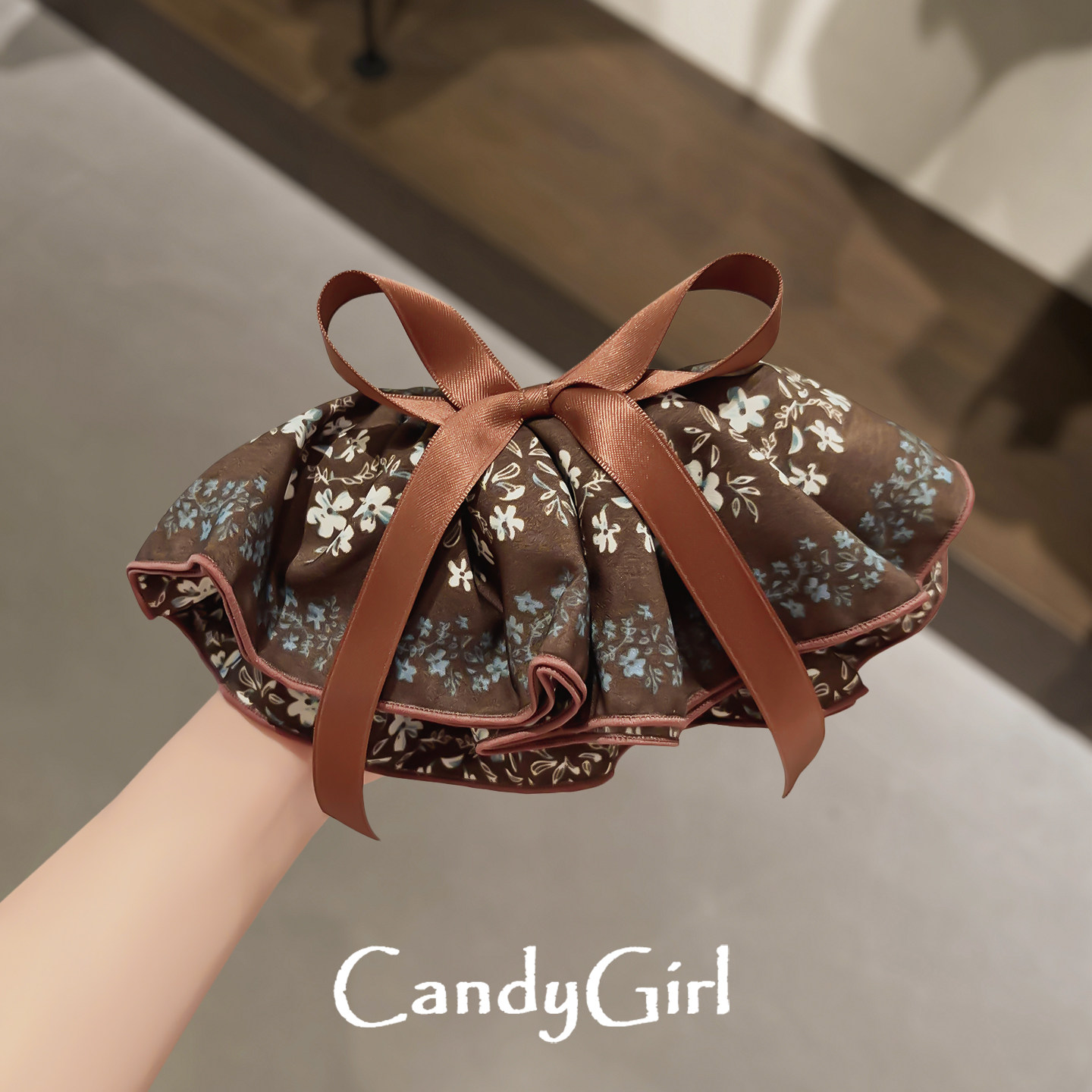 韩版蝴蝶结碎花裙摆发夹女高级感时尚马尾夹显发量大号懒人鸭嘴夹