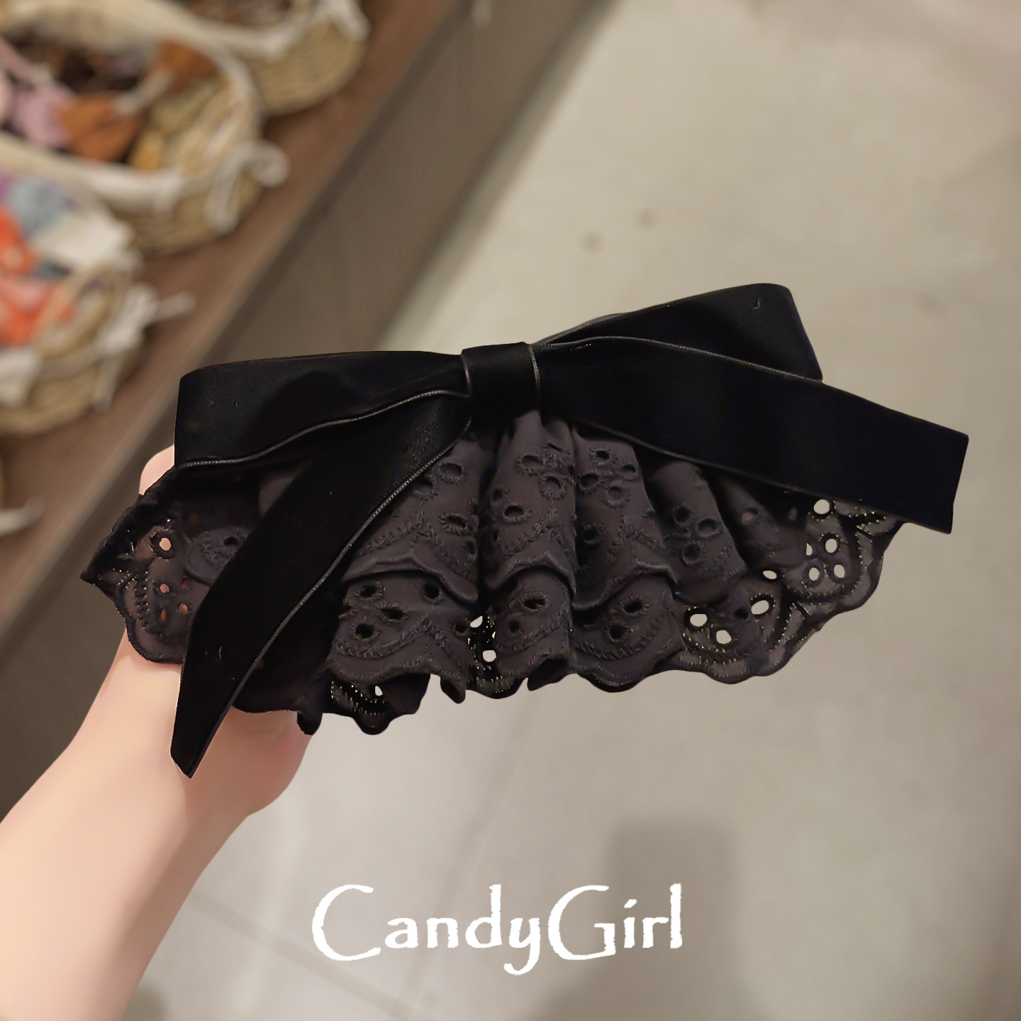 法式浪漫蕾丝蝴蝶结发夹