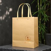 茶叶礼品袋通用牛皮纸手提袋加厚一斤装 普洱红茶绿茶手拎包装 纸袋