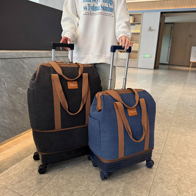 带滑轮行李袋万向轮旅行包可折叠