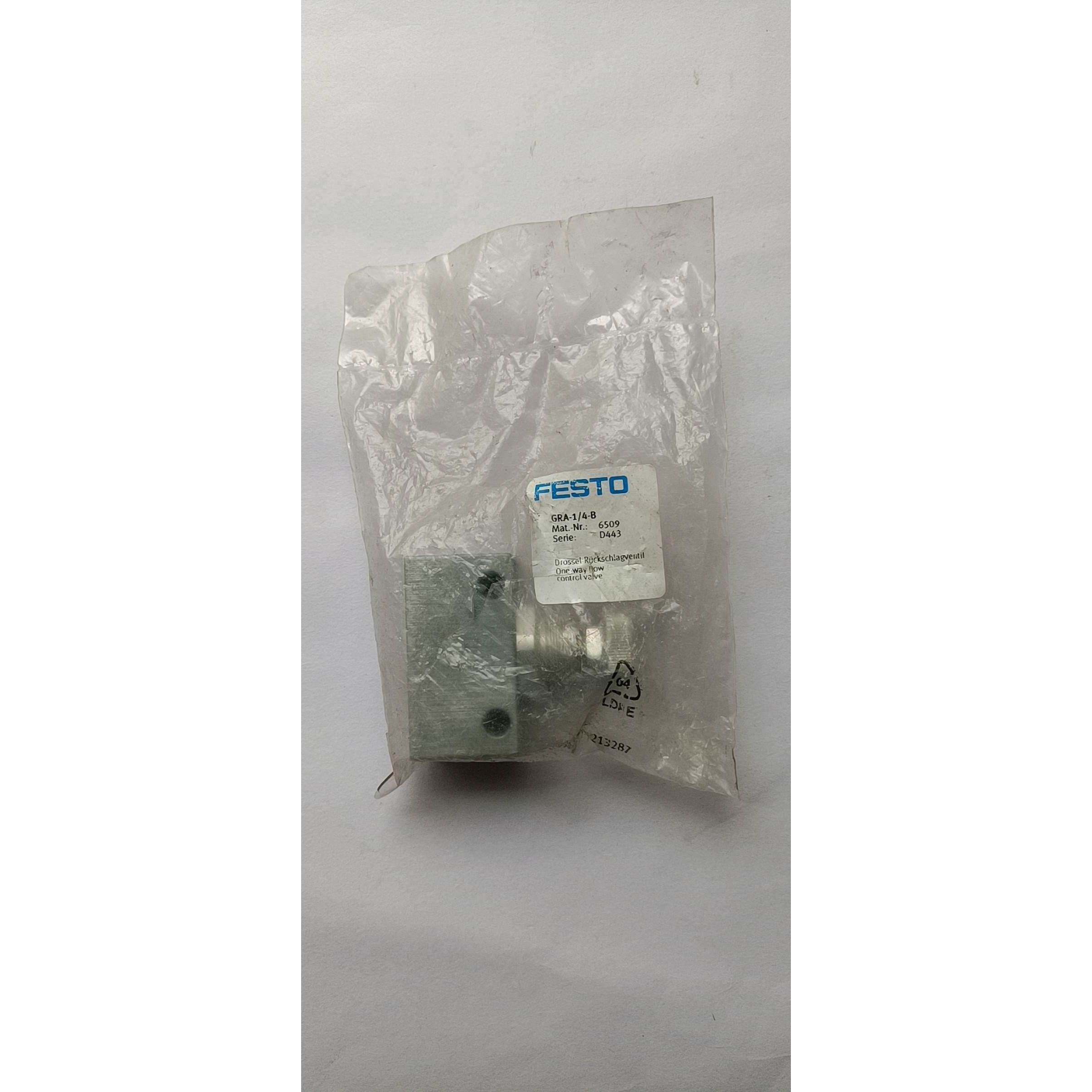询价德国全新原装正品festo费斯托单项节流阀 gra-1/4-b 6509 现