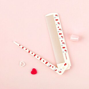 韩国产进口正品折叠梳子儿童发梳刘海梳子可爱hello kitty尖尾梳