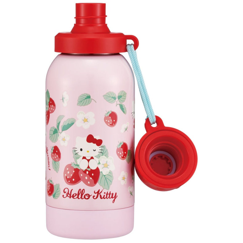 日本进口hello kitty可爱卡通不锈钢常温水壶草莓花藤水杯580ml