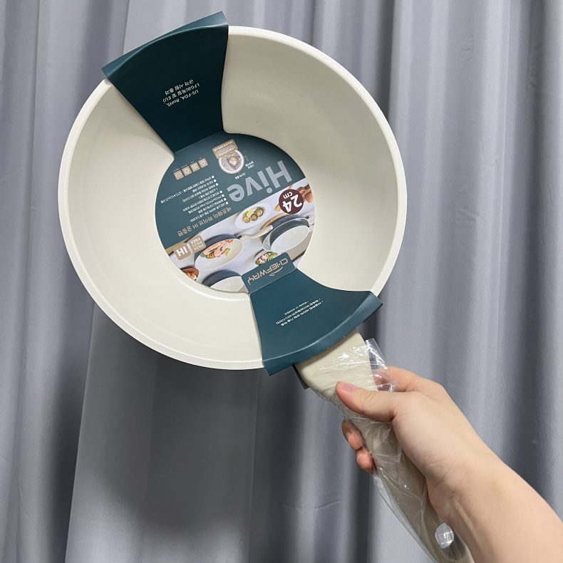 韩国产原装进口厨房用品陶瓷涂层IH电磁炉明火两用平底锅煎锅24cm