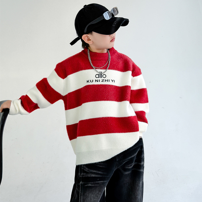 休闲普通秋冬季否男童针织毛衣潮