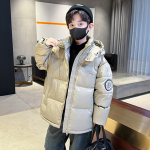 男童连帽羽绒服冬装2023新款洋气儿童冬季羽绒棉服男孩保暖外套潮