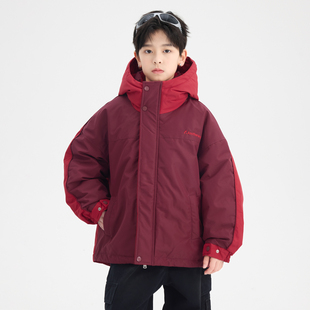 男童红色过年冲锋衣90绒羽绒服2026新款儿童冬季防风加厚外套保暖