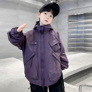 男童夹棉外套秋冬2025新款痞帅儿童冬季二棉棉服中大童冬装上衣潮