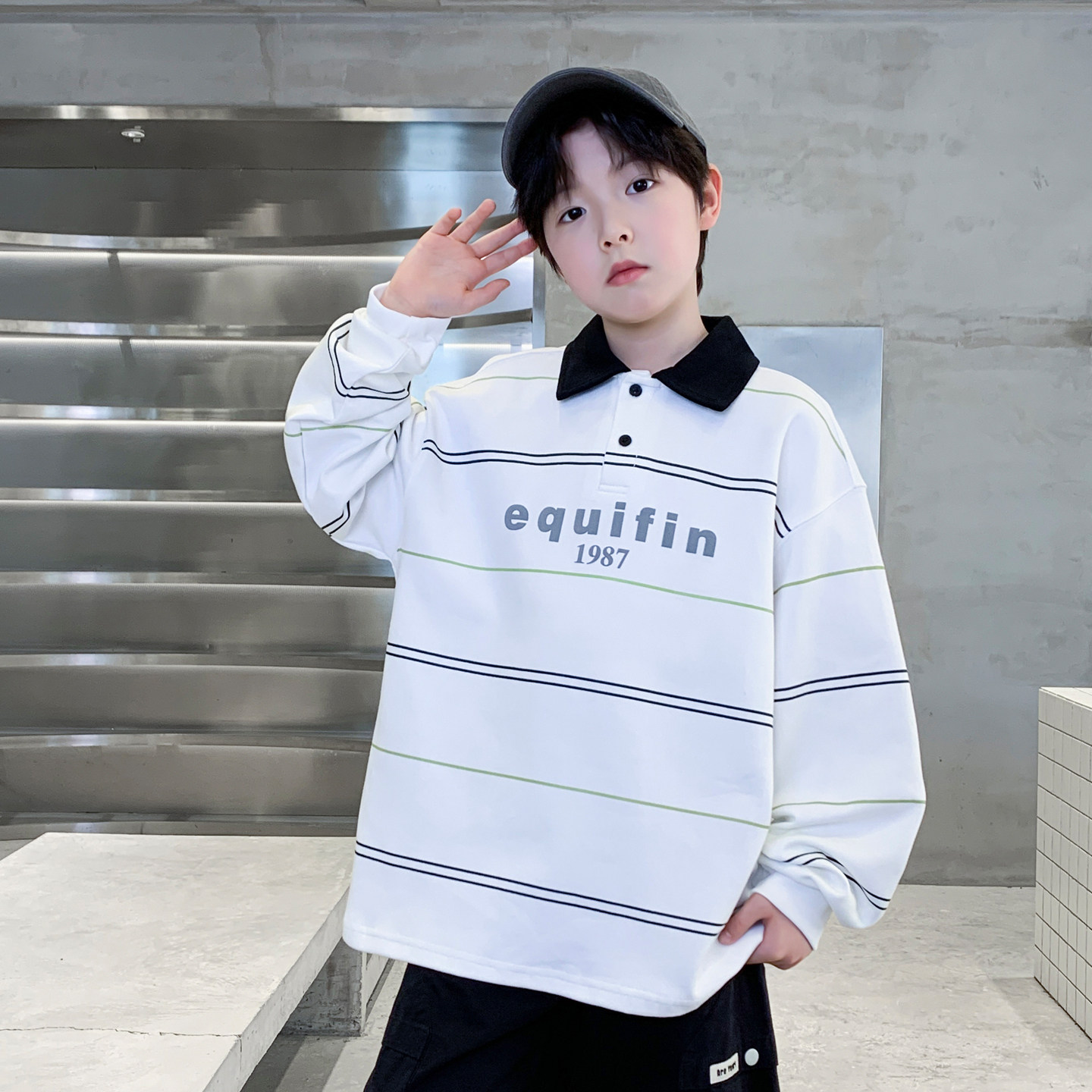 男童春秋款POLO衫2026新款潮儿童春季卫衣中大童男孩春装内搭洋气