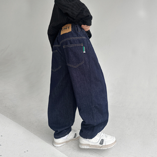 男童加绒牛仔裤秋冬季2025新款儿童装中大童男孩一体绒加厚裤子潮