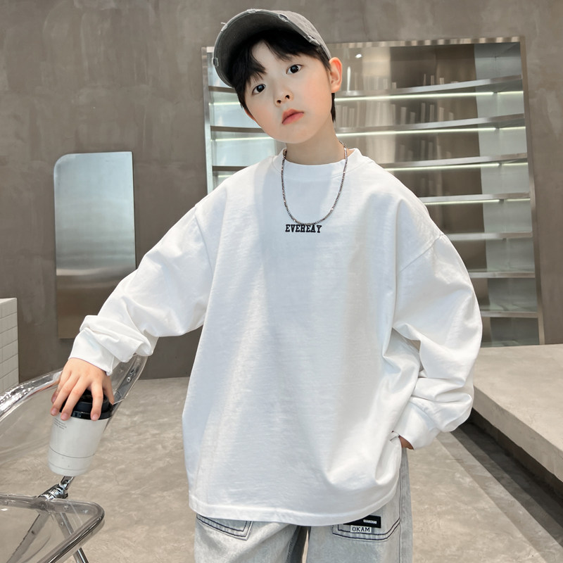 男童卫衣春2026新款痞帅儿童宽松T恤长袖中大童春装男孩时髦上衣