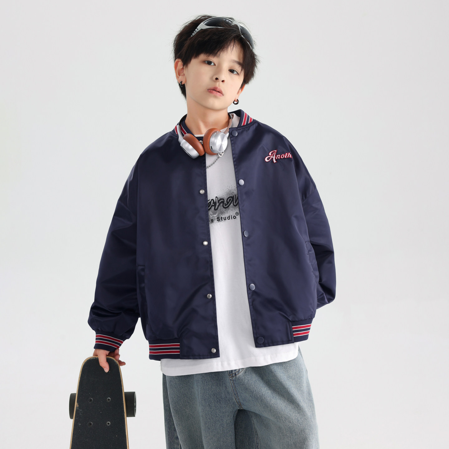 男童外套春款2026新款痞帅中大童棒球服春季儿童夹克男孩春装上衣