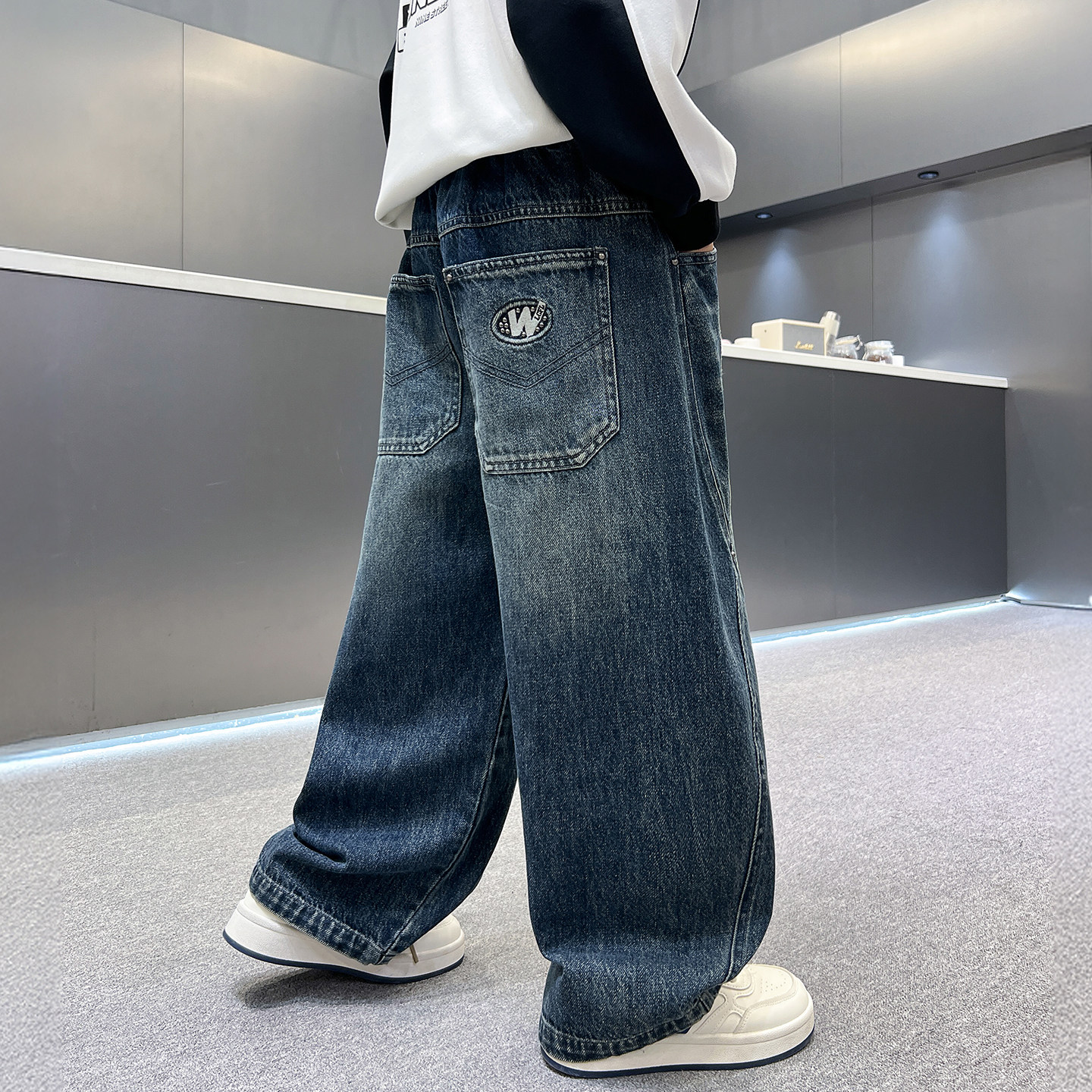 长裤牛仔布牛仔裤裤型裤子开始潮