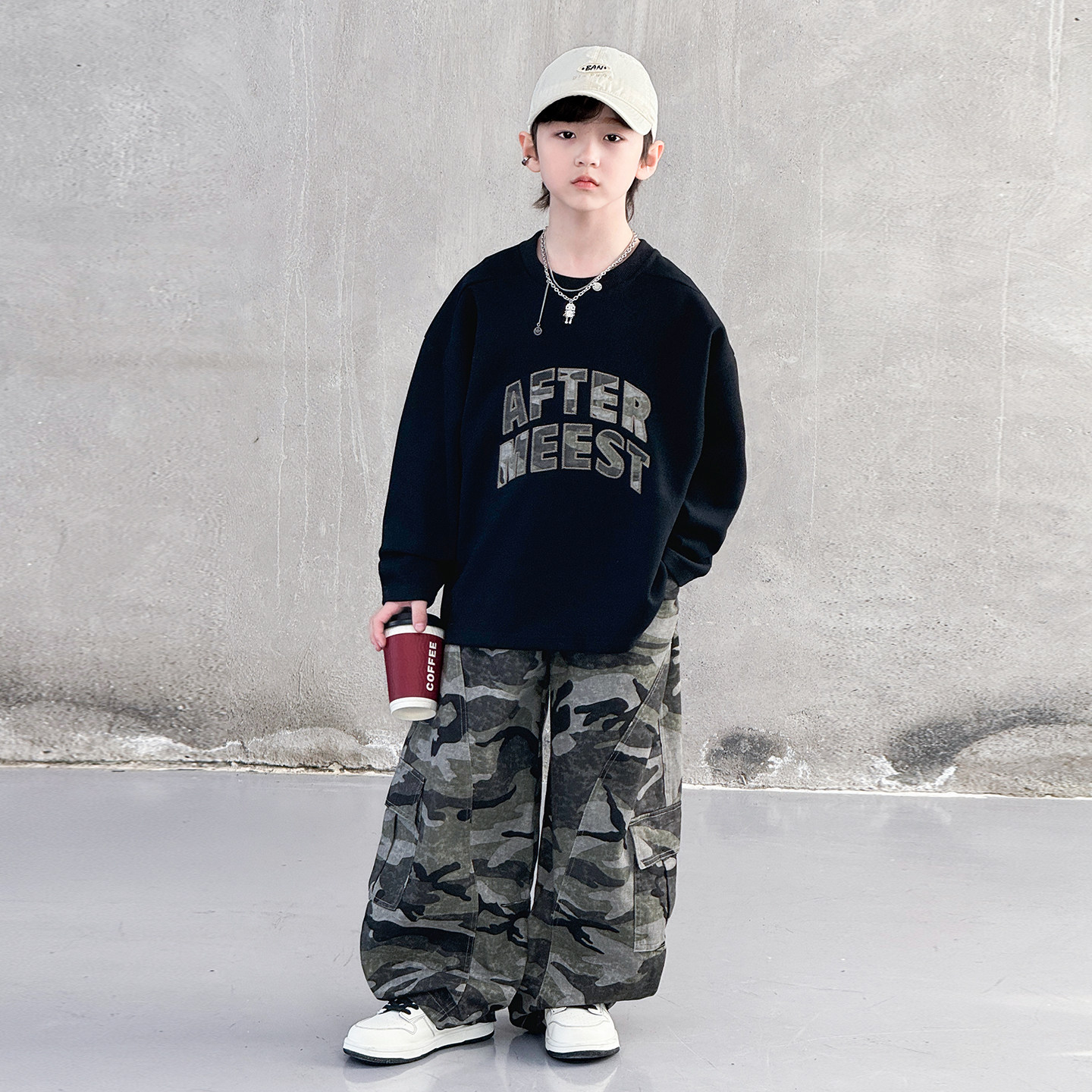 男童春季卫衣套装2026新款洋气中大童春秋款儿童卫衣两件套酷帅潮