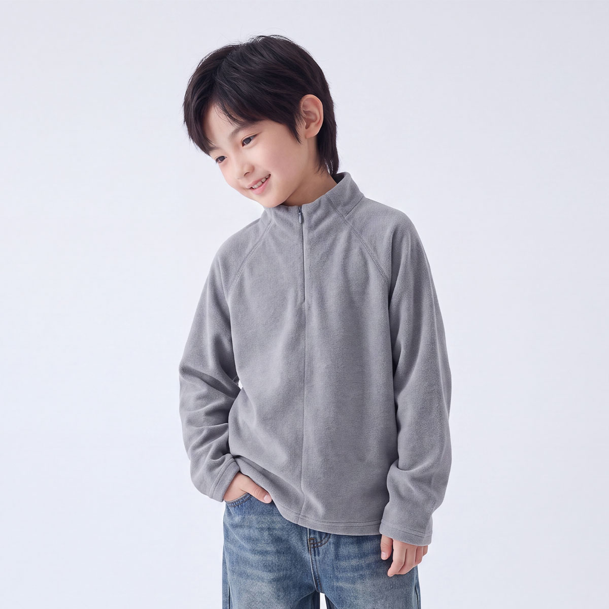 秋冬季男童德绒简约打底衫保暖潮