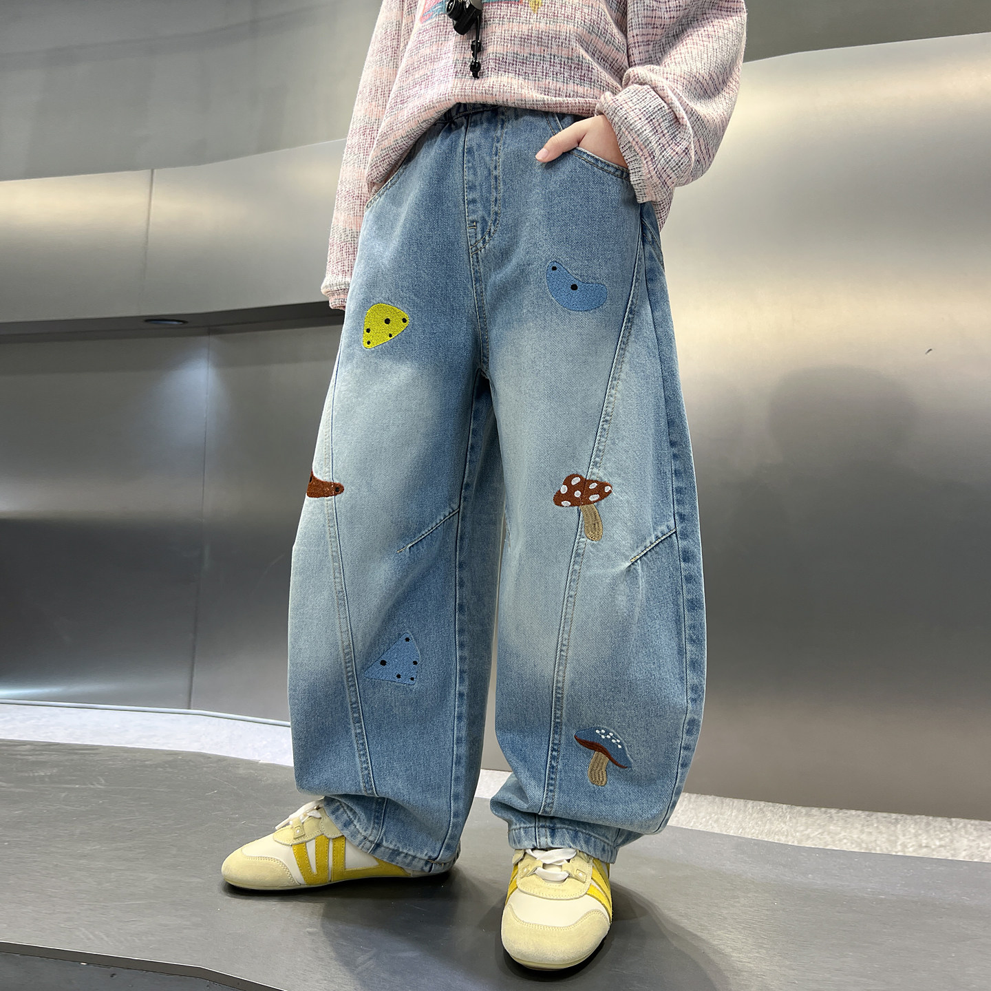 男童潮牌牛仔裤春秋款2026新款中大童韩版裤子裤儿童春装休闲长裤