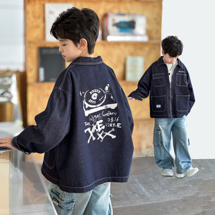男童韩版牛仔衬衫春秋款2026新款儿童炸街衬衣外套男孩春装上衣潮