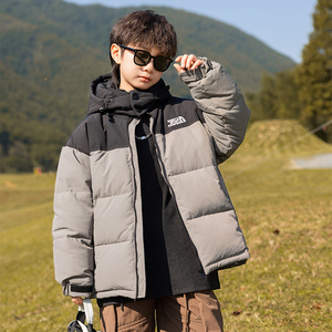 男童冬季羽绒服2023新款儿童连帽白鸭绒外套中大童时髦保暖冬装潮