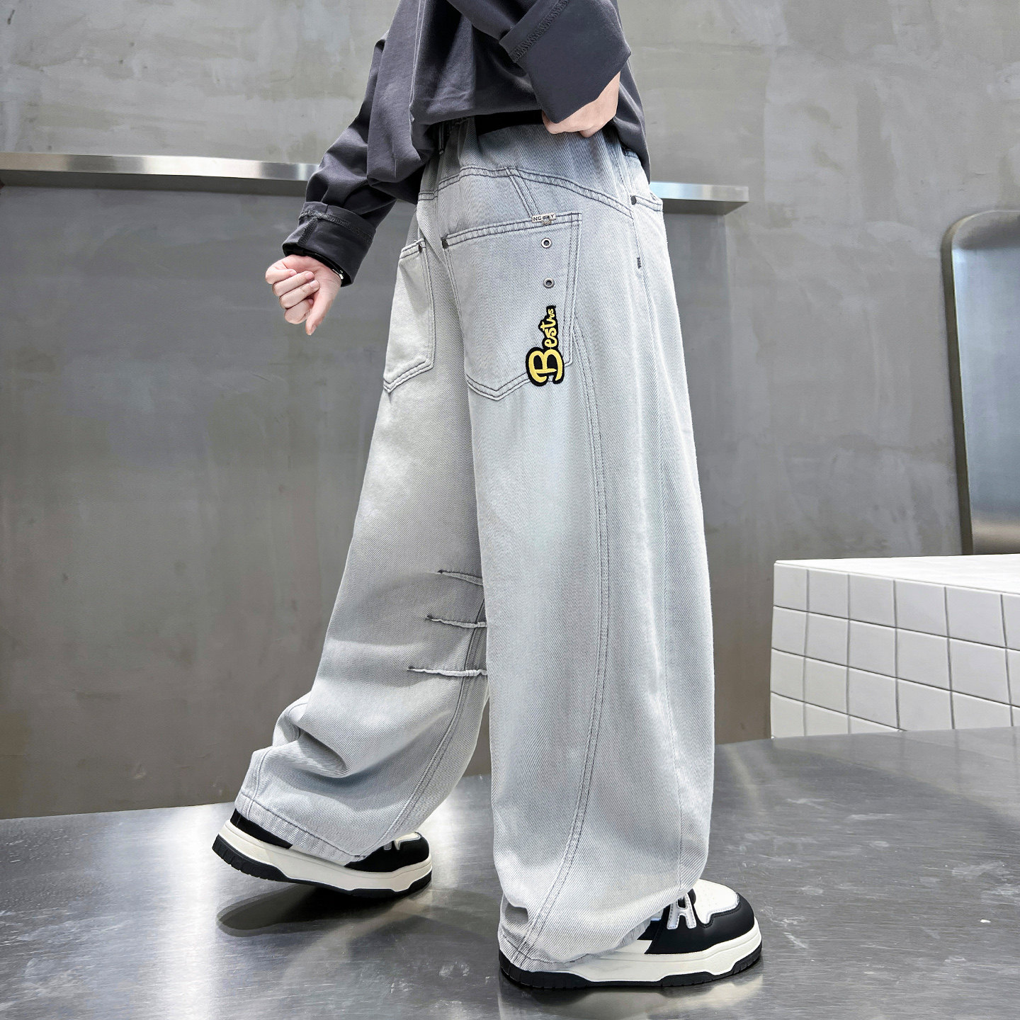 男童直筒牛仔裤春装2026新款酷帅儿童春秋款休闲裤中大童长裤外穿