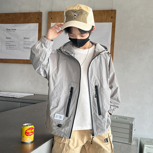 男童夏季连帽防晒衣2024新款炸街中大童防晒外套儿童户外服夏装潮