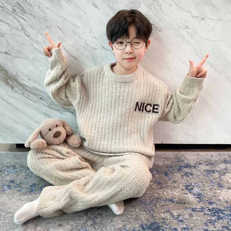 半边绒棉冬季加厚保暖家居服居家